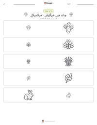 چاند میں خرگوش - میکسیکن پرنٹ کرنے کے قابل ورکشیٹ کا پیش نظارہ