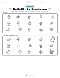 The Rabbit in the Moon - Mexican printable worksheet preview