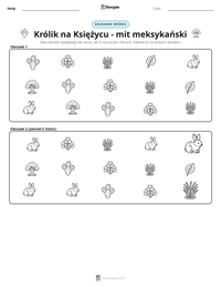 Podgląd drukowalnego arkusza ćwiczeń Królik na Księżycu - mit meksykański