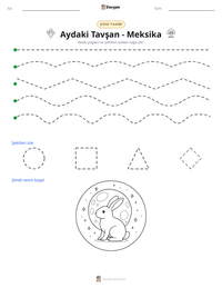Aydaki Tavşan - Meksika yazdırılabilir çalışma sayfası önizlemesi