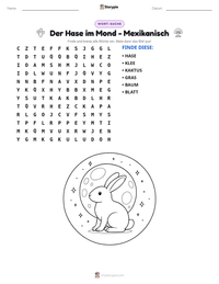 Der Hase im Mond - Mexikanisch druckbare Arbeitsblatt Vorschau
