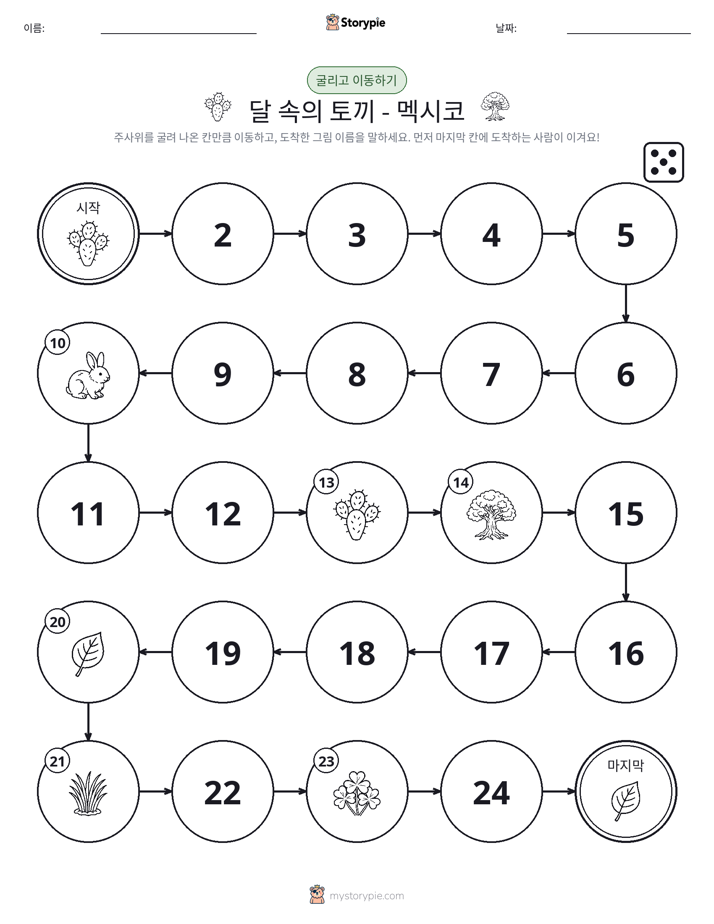 주사위 굴리고 이동하기 게임