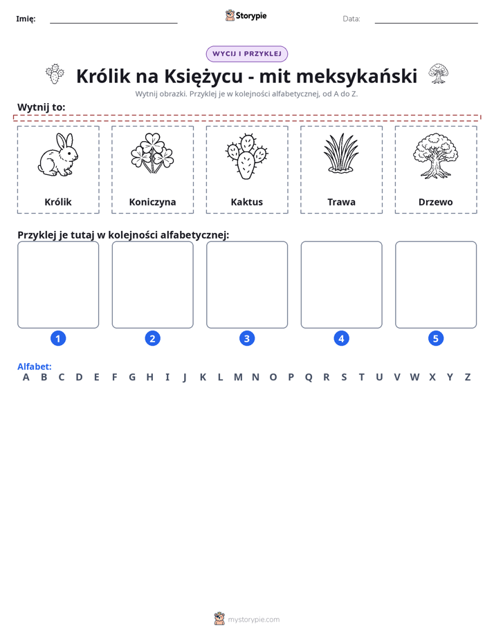 Wytnij i Wklej Alfabet