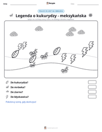 Podgląd drukowalnego arkusza ćwiczeń Legenda o kukurydzy - meksykańska
