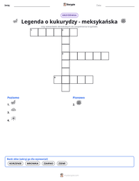 Podgląd drukowalnego arkusza ćwiczeń Legenda o kukurydzy - meksykańska