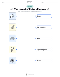 The Legend of Maize - Mexican printable worksheet preview