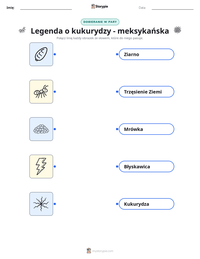 Podgląd drukowalnego arkusza ćwiczeń Legenda o kukurydzy - meksykańska