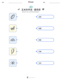玉米的传说 - 墨西哥 可打印工作表预览