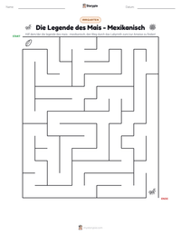 Die Legende des Mais - Mexikanisch druckbare Arbeitsblatt Vorschau