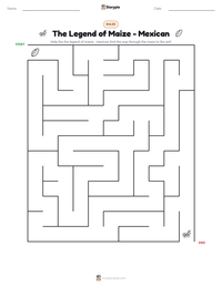 The Legend of Maize - Mexican printable worksheet preview