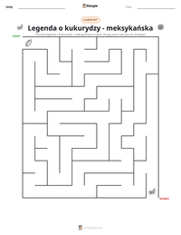 Podgląd drukowalnego arkusza ćwiczeń Legenda o kukurydzy - meksykańska