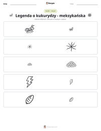 Podgląd drukowalnego arkusza ćwiczeń Legenda o kukurydzy - meksykańska