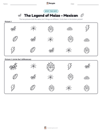 The Legend of Maize - Mexican printable worksheet preview
