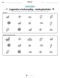 Podgląd drukowalnego arkusza ćwiczeń Legenda o kukurydzy - meksykańska