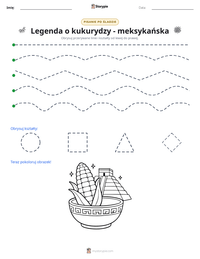 Podgląd drukowalnego arkusza ćwiczeń Legenda o kukurydzy - meksykańska