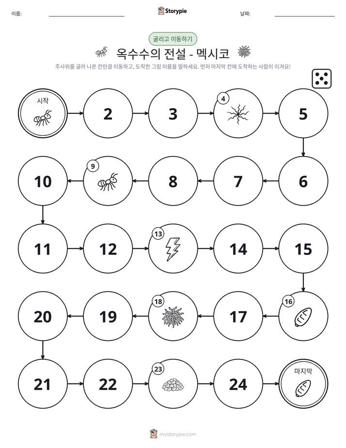 주사위 굴리고 이동하기 게임
