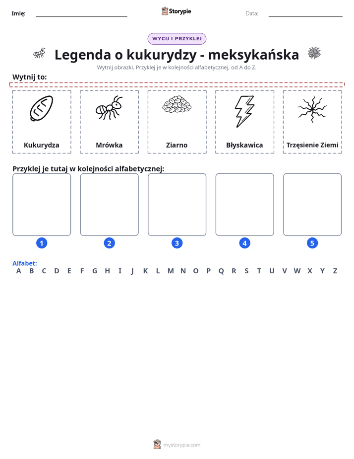Wytnij i Wklej Alfabet