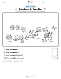 Saci-Pererê - Brazilian printable worksheet preview