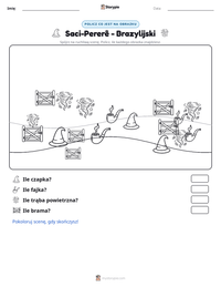 Podgląd drukowalnego arkusza ćwiczeń Saci-Pererê - Brazylijski
