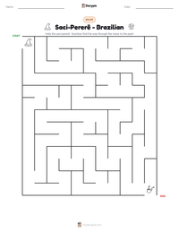 Saci-Pererê - Brazilian printable worksheet preview