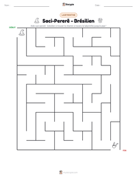 Aperçu de la feuille de travail imprimable Saci-Pererê - Brésilien