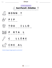 Aperçu de la feuille de travail imprimable Saci-Pererê - Brésilien