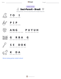 Prabaca lembar kerja cetak Saci-Pererê - Brasil