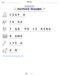 Podgląd drukowalnego arkusza ćwiczeń Saci-Pererê - Brazylijski