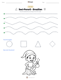 Saci-Pererê - Brazilian printable worksheet preview
