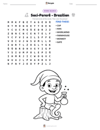 Saci-Pererê - Brazilian printable worksheet preview