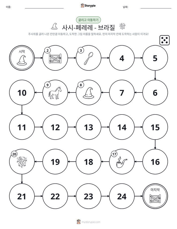 주사위 굴리고 이동하기 게임