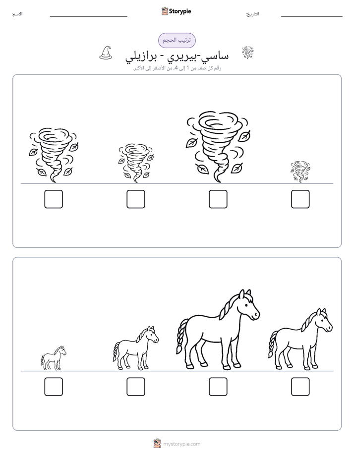 ترتيب الحجم