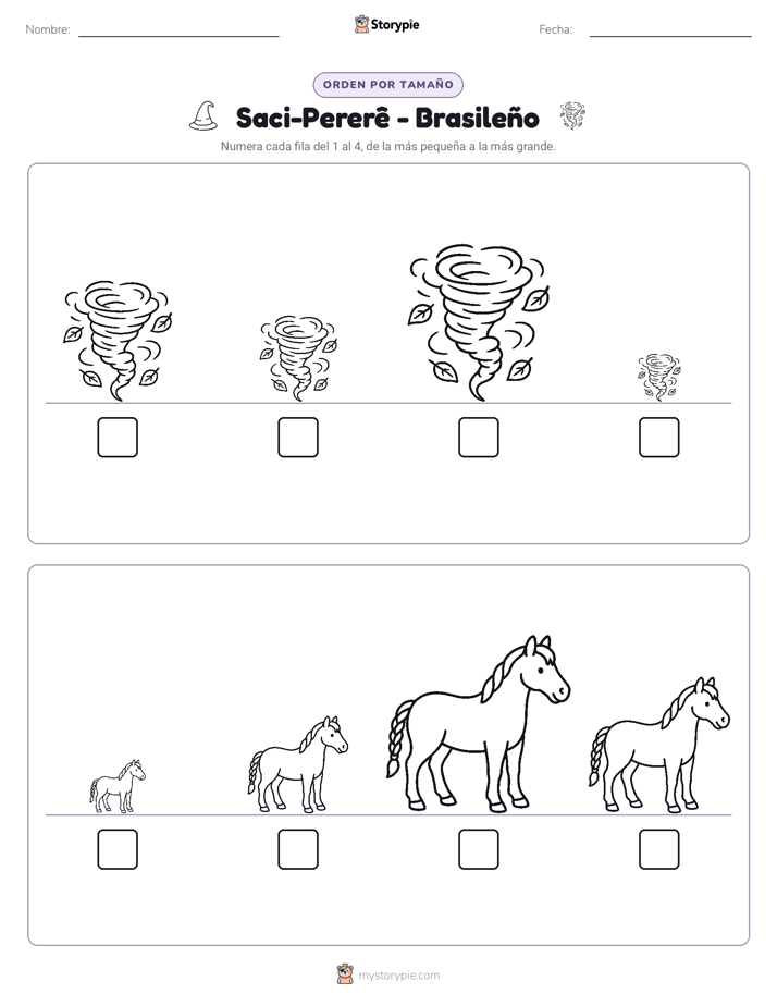Orden de Tamaños