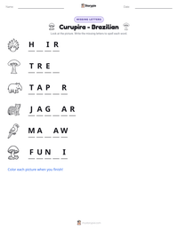 Curupira - Brazilian printable worksheet preview