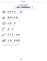 Aperçu de la feuille de travail imprimable Iara - Brésilienne
