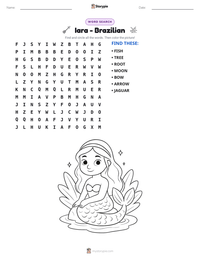 Iara - Brazilian printable worksheet preview