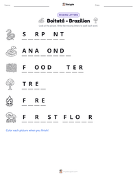 Boitatá - Brazilian printable worksheet preview
