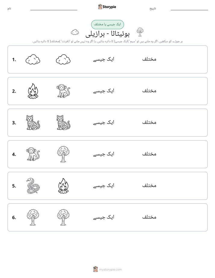 ایک جیسا یا مختلف