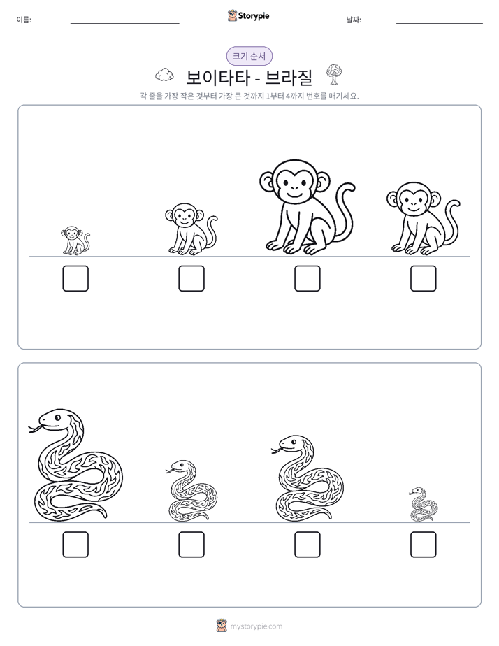 크기 순서