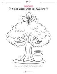 Ceibo Çiçeği Efsanesi - Guaraní yazdırılabilir çalışma sayfası önizlemesi