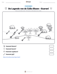 De Legende van de Ceibo Bloem - Guaraní afdrukbare werkblad voorbeeld