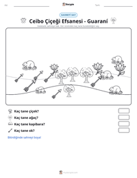 Ceibo Çiçeği Efsanesi - Guaraní yazdırılabilir çalışma sayfası önizlemesi