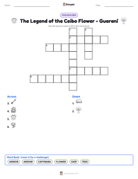 The Legend of the Ceibo Flower - Guaraní printable worksheet preview