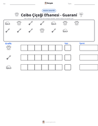 Ceibo Çiçeği Efsanesi - Guaraní yazdırılabilir çalışma sayfası önizlemesi