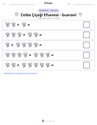 Ceibo Çiçeği Efsanesi - Guaraní yazdırılabilir çalışma sayfası önizlemesi