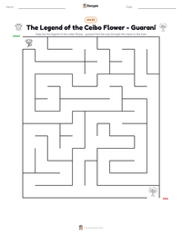 The Legend of the Ceibo Flower - Guaraní printable worksheet preview