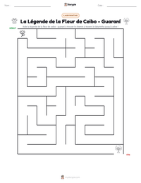 Aperçu de la feuille de travail imprimable La Légende de la Fleur de Ceibo - Guaraní