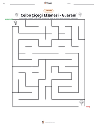 Ceibo Çiçeği Efsanesi - Guaraní yazdırılabilir çalışma sayfası önizlemesi