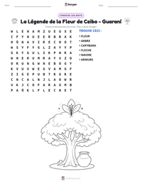 Aperçu de la feuille de travail imprimable La Légende de la Fleur de Ceibo - Guaraní