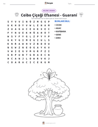 Ceibo Çiçeği Efsanesi - Guaraní yazdırılabilir çalışma sayfası önizlemesi